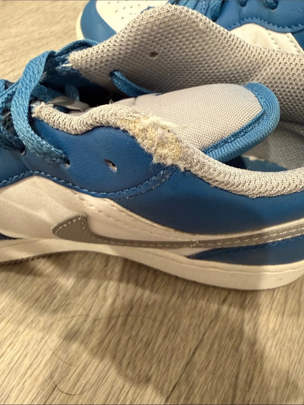 Nike Air Jordan 1 Low Blue/White/Gray Sneakers Youth Size (5.5 Y)